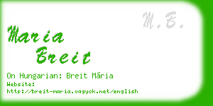 maria breit business card